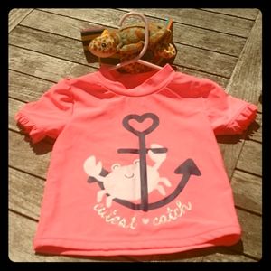 Carter's 3T pink swim top "cutest catch"